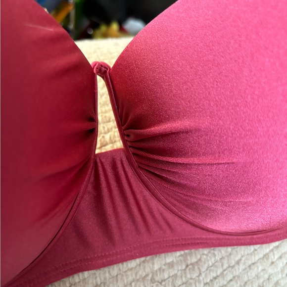 Coral Tropics by Apollo Swimwear Padded Molded Ruched Cups Underwire Swim Top 3X - Picture 2 of 6